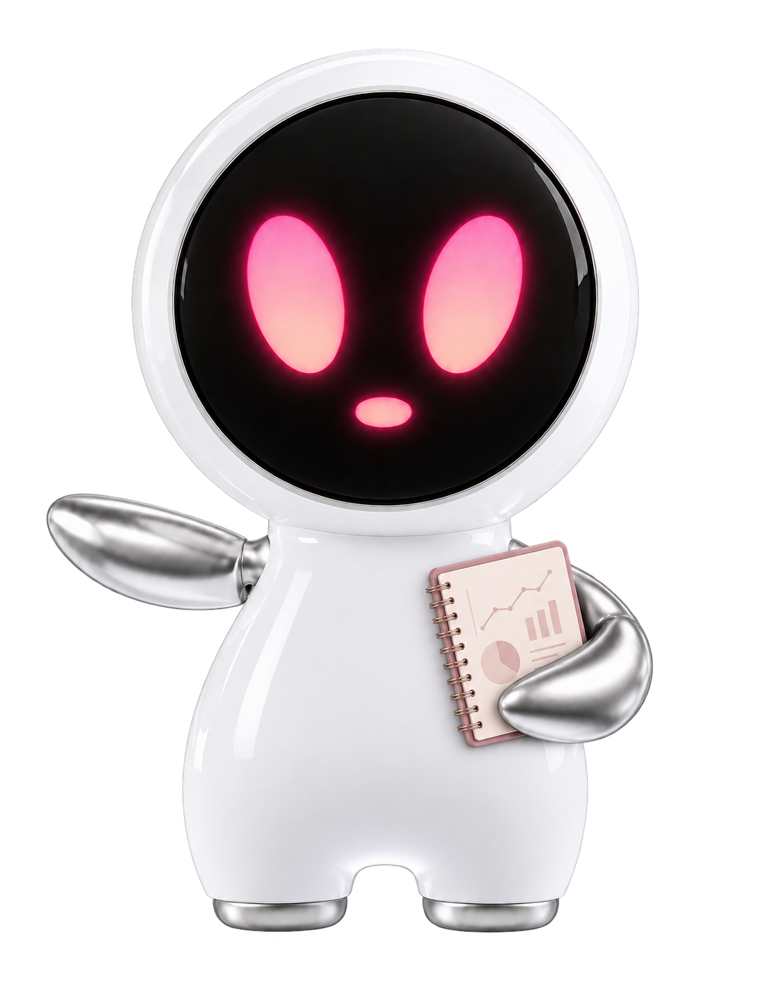 NOVA PINK holding an analysis notebook